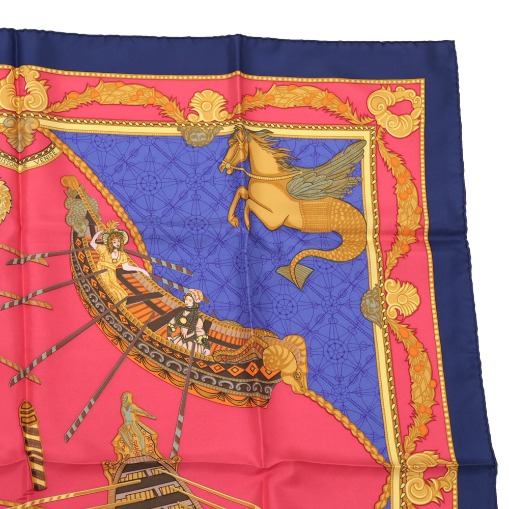Pre-Loved Hermes Les Bissone De Venise Silk Scarf 90 - Picture 4 of 6
